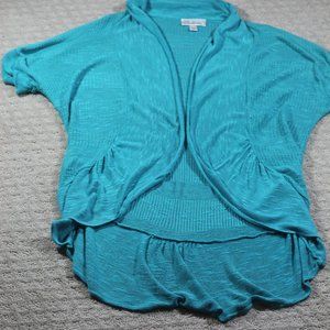 Dress Barn Size XL Teal Open Front Shrug Cardigan